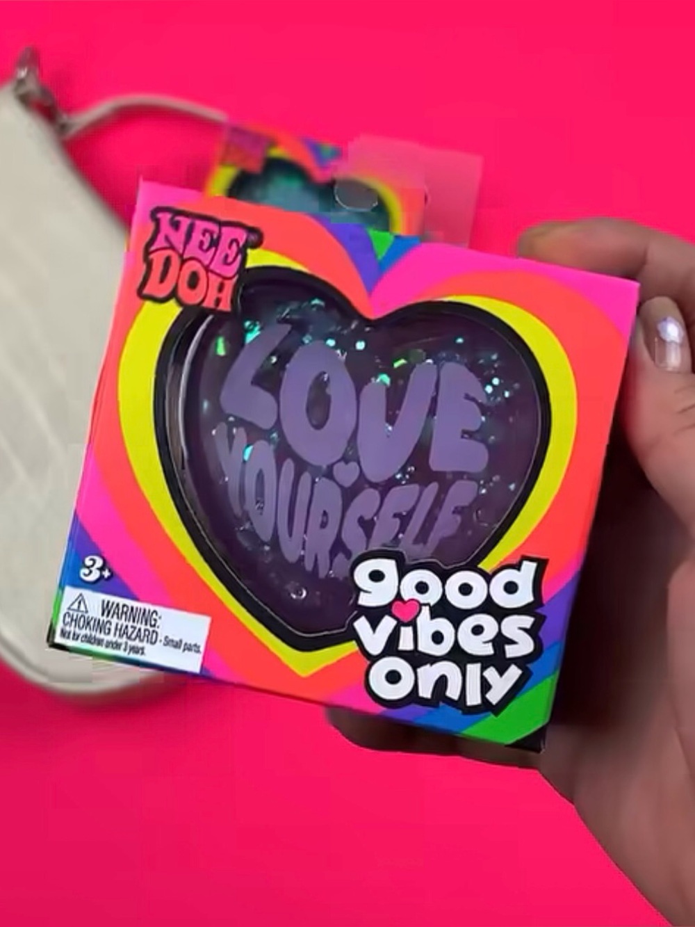 Nee Doh Good Vibes Only Purple Heart Stress Ball - Love Yourself